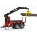 Bruder 02252 - Forestry Trailer with Loading Crane, 4 Trunks and Grab