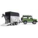 Bruder 02592 - Land Rover Defender with Horse Trailer and Horse