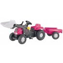 Rolly 022021 - Pink Tractor and Trailer with Frontloader