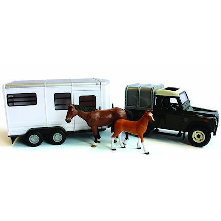 Britains Big Farm Land Rover Defender with Horse Trailer