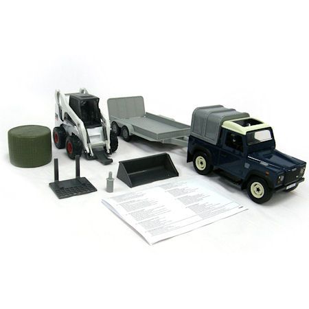 Britains Big Farm Land Rover, Trailer & Skid Steer