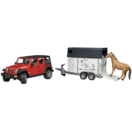 1:16 Scale Opening Door Bruder Toys 02028 Horse Box Trailer and Horse Ramp 