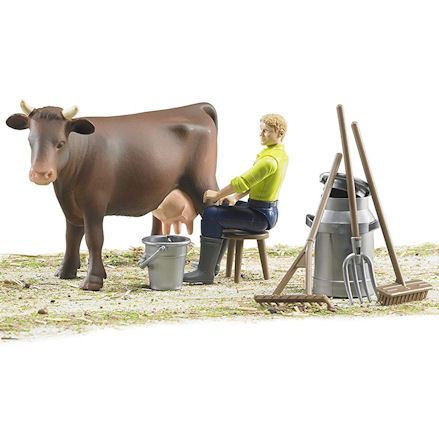 Bruder 62605 Farming Milking Set, diorama