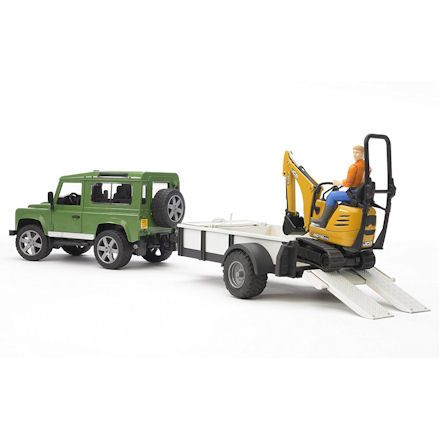 Bruder 02593 Land Rover Defender with Excavator