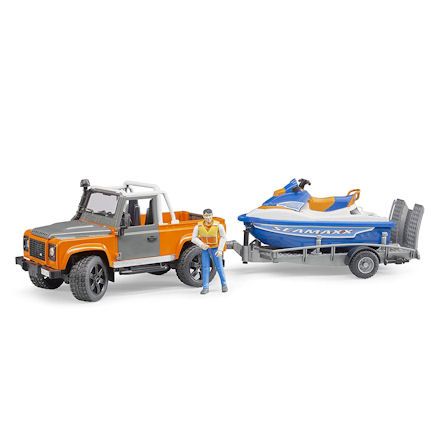 Bruder 02599 Land Rover Defender Pick up with Jet Ski