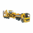 MB Actros low loader truck with JCB 4CX Backhoe loader