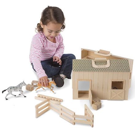 Melissa & Doug Fold & Go Wooden Horse Stable