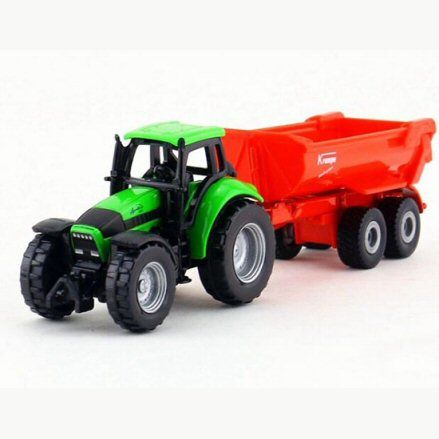 Siku 1632 Deutz Fahr Agrotron 265 Tractor, towing trailer