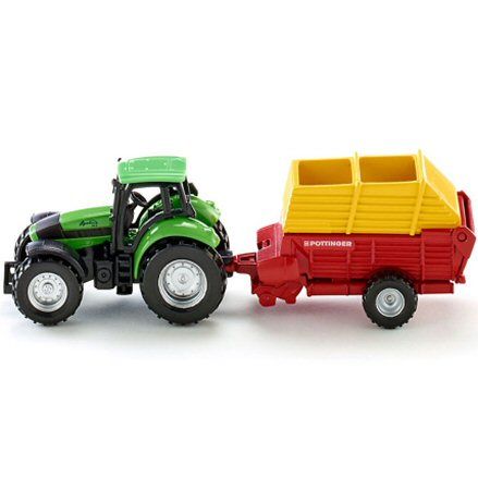 Siku 1676 Deutz Fahr Agrotron 256 Tractor, Pottinger Loader Wagon