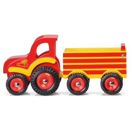 Tobar Wooden Tractor, Trailer