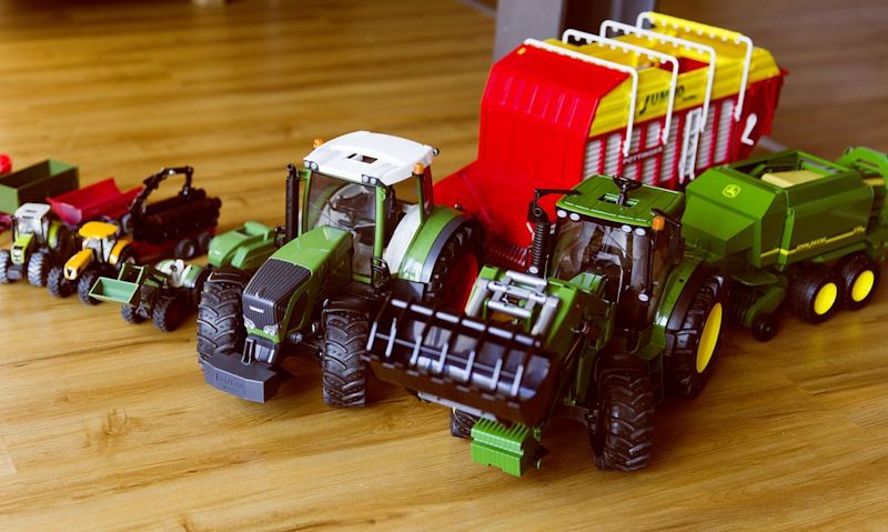 Scale tractor toys line up